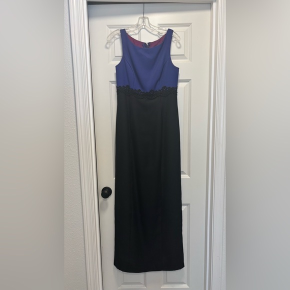 Dresses & Skirts - Vintage Blue Black Sleeveless Formal Maxi Gown Dress Size 10